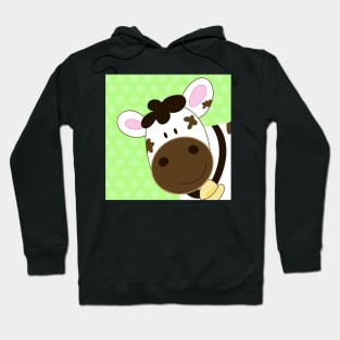 Cute Happy Cow -  Green Hoodie